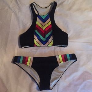 Pink Racer Back Swim Set